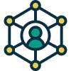 Icon Grün Gelb Netzwerk